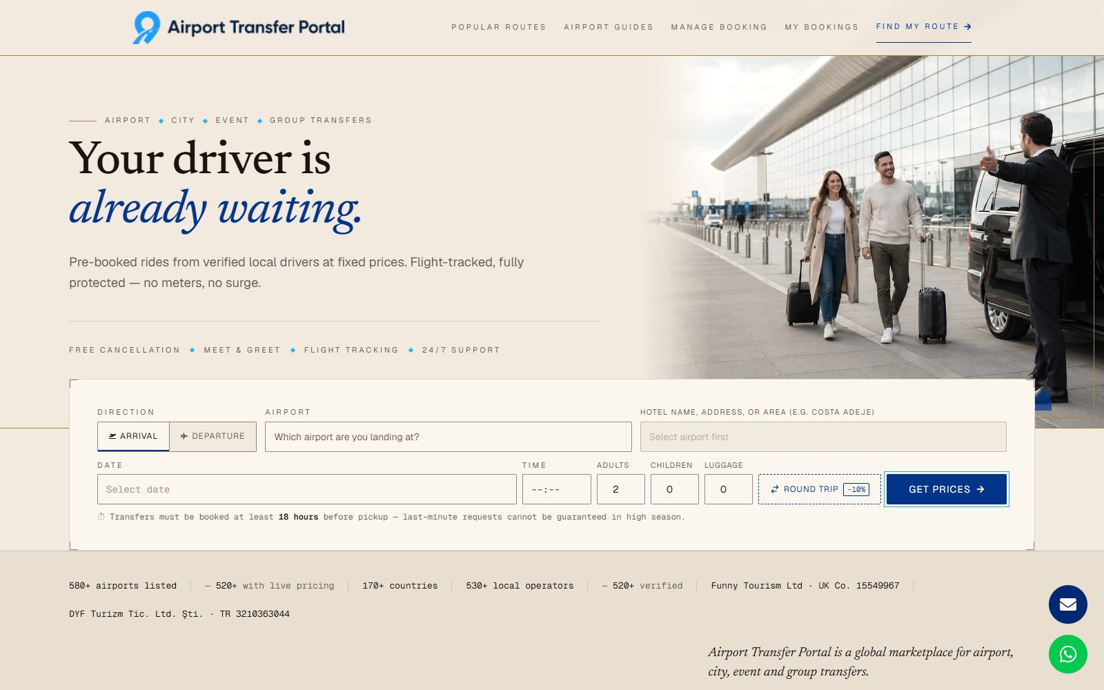Airport Transfer Portal screenshot